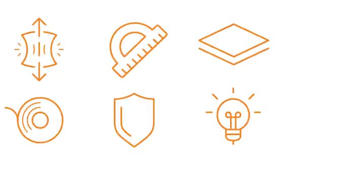 Group of icons symbolizing wrap installer benefits.
